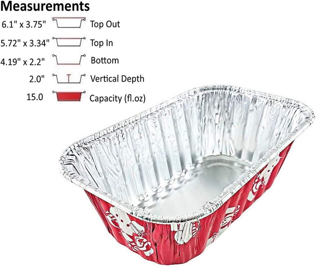 Pactogo 1 lb. Holiday Mini-Loaf Foil Pan w/Dome Lid –