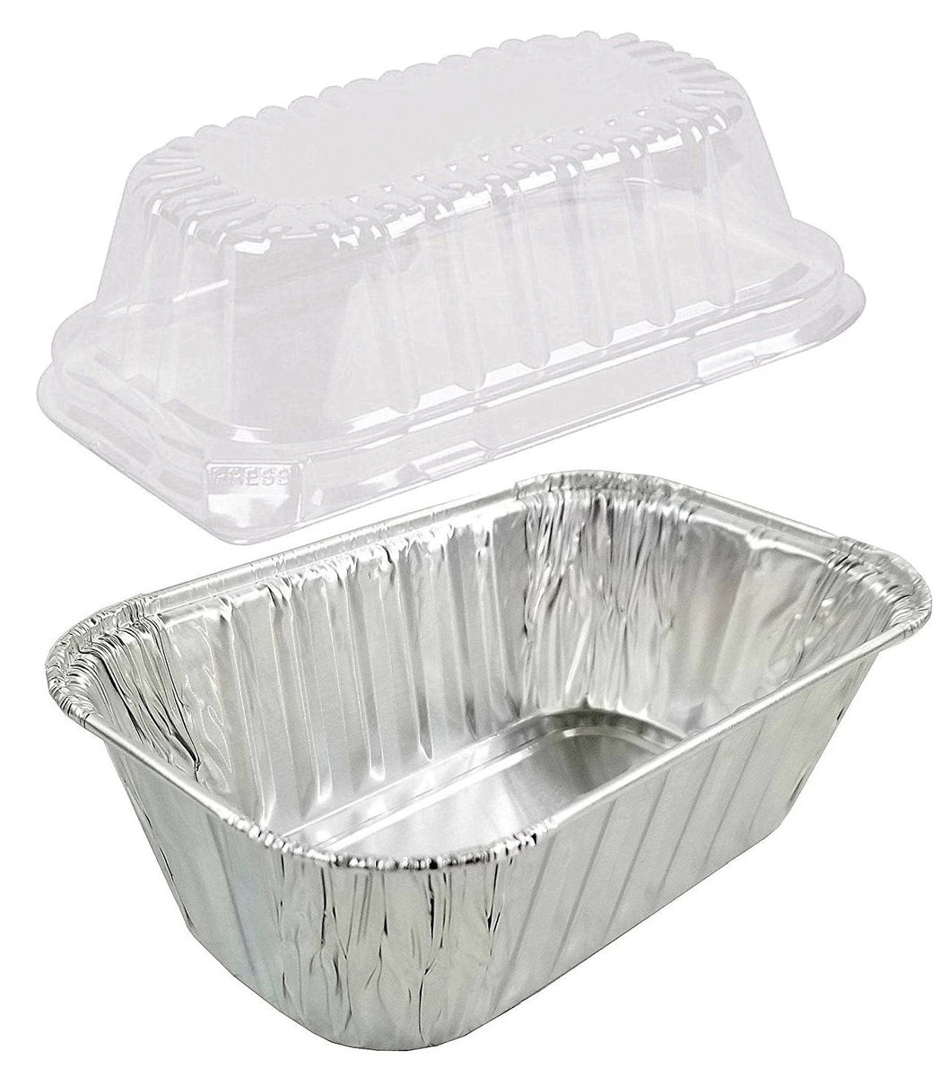 1 1/2 lb. Aluminum Foil Loaf Pan w/Dome Lid 50/PK –