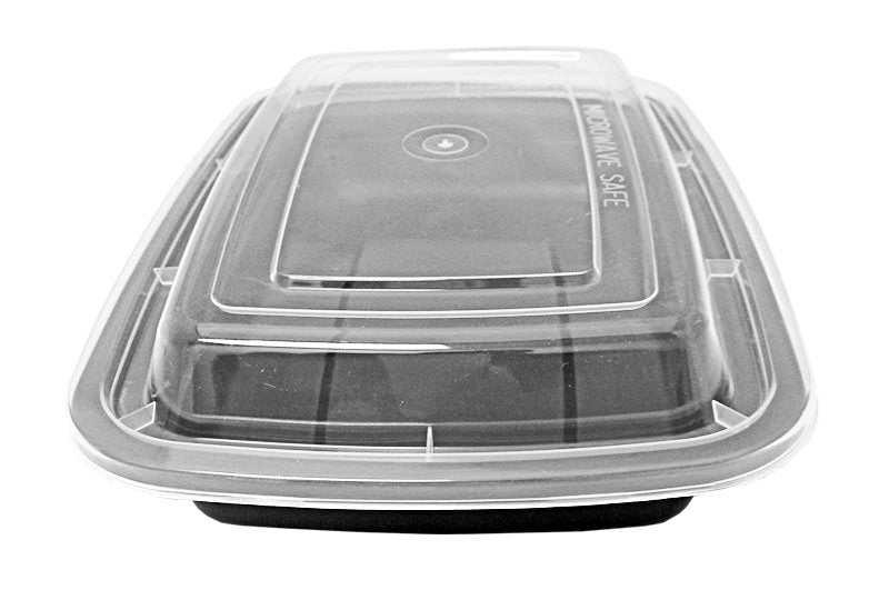 16 oz. Round Black 6 Container With Lid Combo 50/PK –