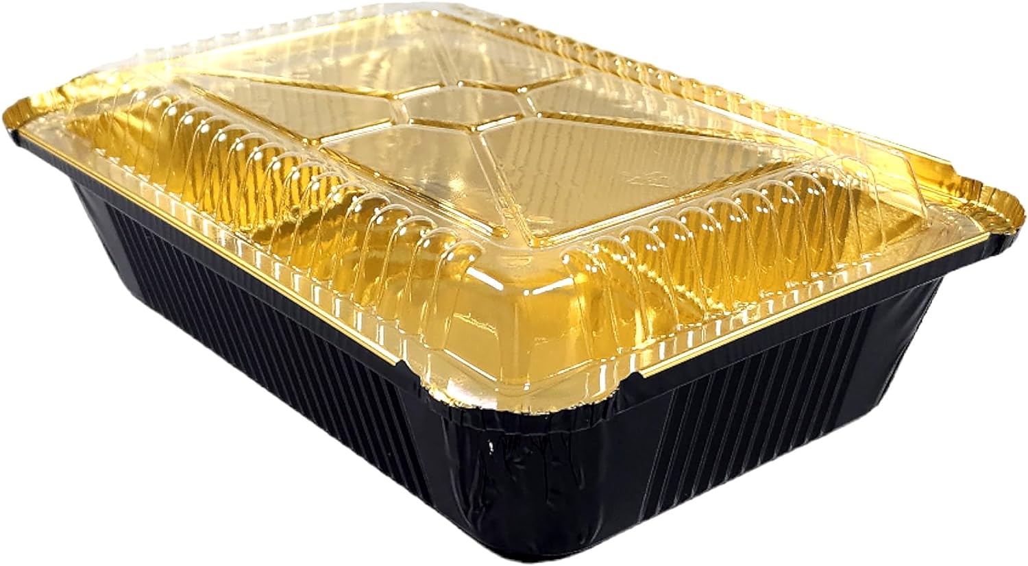 7 oz Rectangle Gold Aluminum Baking Loaf Pan - with Plastic Dome