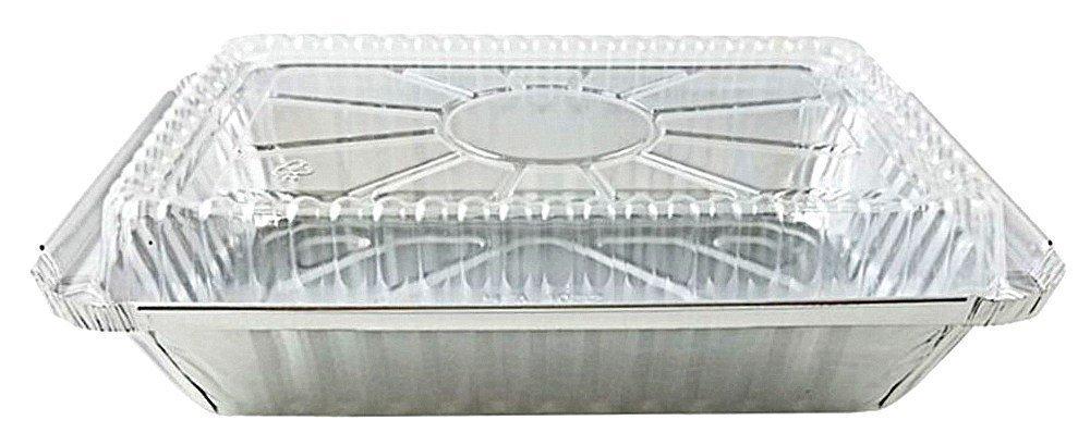 disposable aluminum foil container with plastic lid