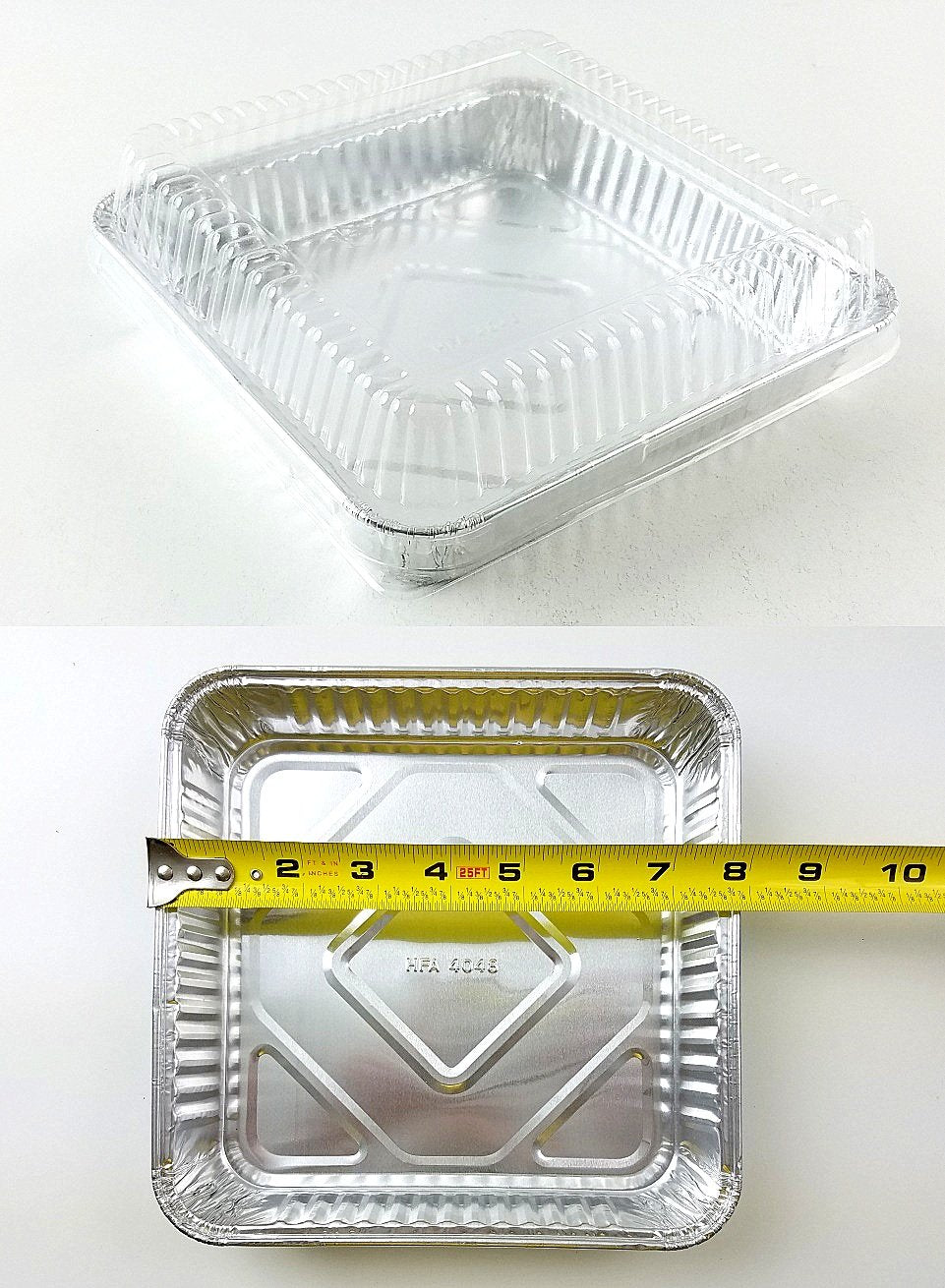 Handi-Foil 8 Square Cake Foil Pan 1-1/4 Deep 50/PK –