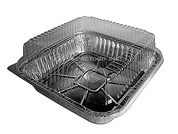 Holiday 8 inch Square Foil Pan with Dome Lid