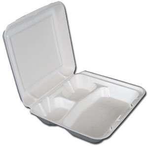 Genpak SN220 White Color Small Snap It Foam Hinged Dinner Container - Case  of 200 - Viking Janitor Supplies