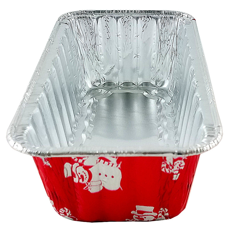 Handi-Foil 2 lb. Red Holiday Snowman Loaf Bread Pan (NO LIDS) 50/PK – Foil -Pans.com