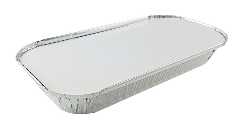 Durable Large 3-Compartment Oblong TV Dinner Aluminum Foil Pan w/Board –