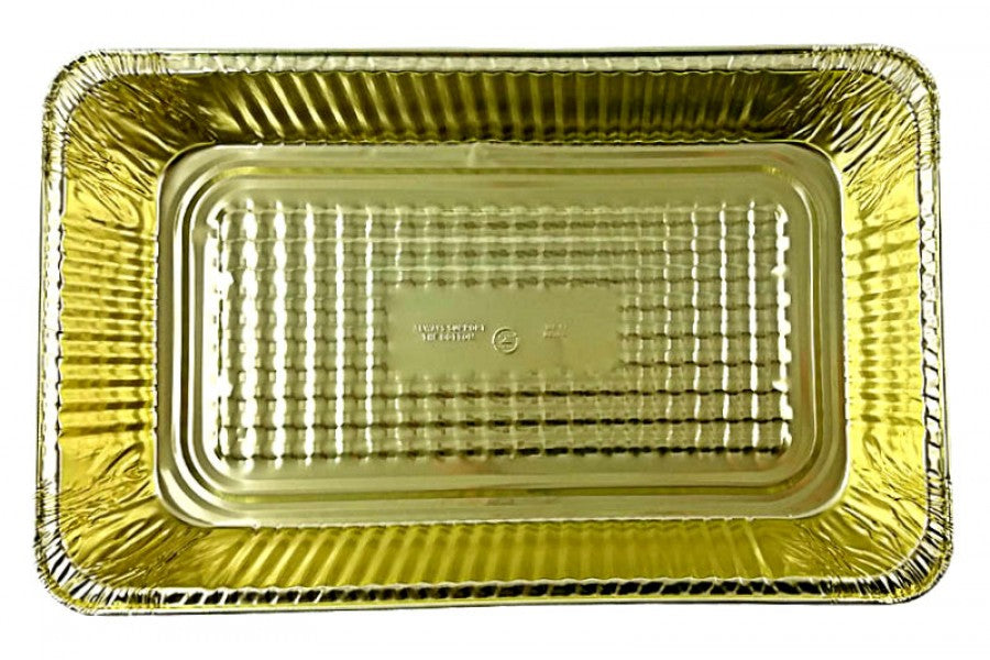 Handi-Foil Full-Size Deep Premium Black & Gold Aluminum Steam Table Pan  w/Lid (pack of 50)