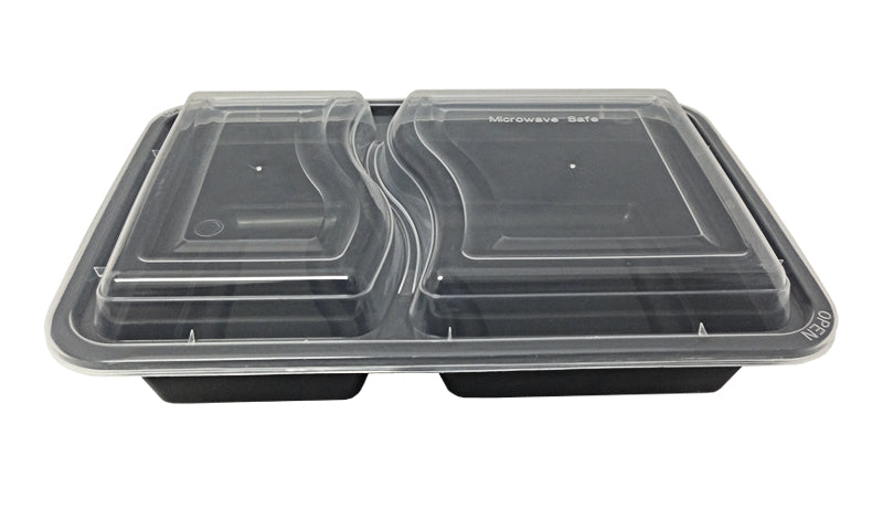 PACTOGO 12 oz. Rectangular Microwaveable Black Plastic Disposable Food  Storage Containers with Lids - BPA Free (Pack of 10 Sets)