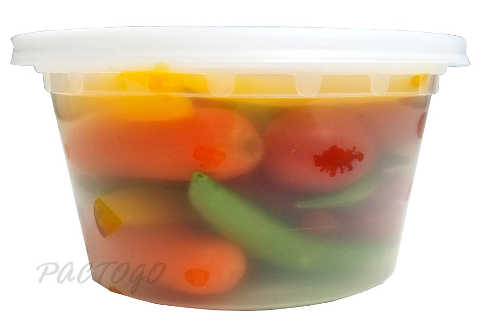 12 oz. Round Clear Plastic Soup Container Set - 240/Case 