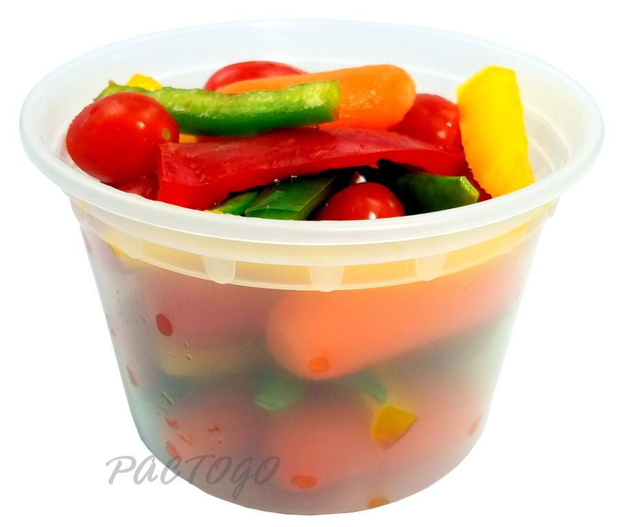 16oz Clear Heavy Duty Plastic Deli Soup Containers with Lids BPA Free Food  Storage