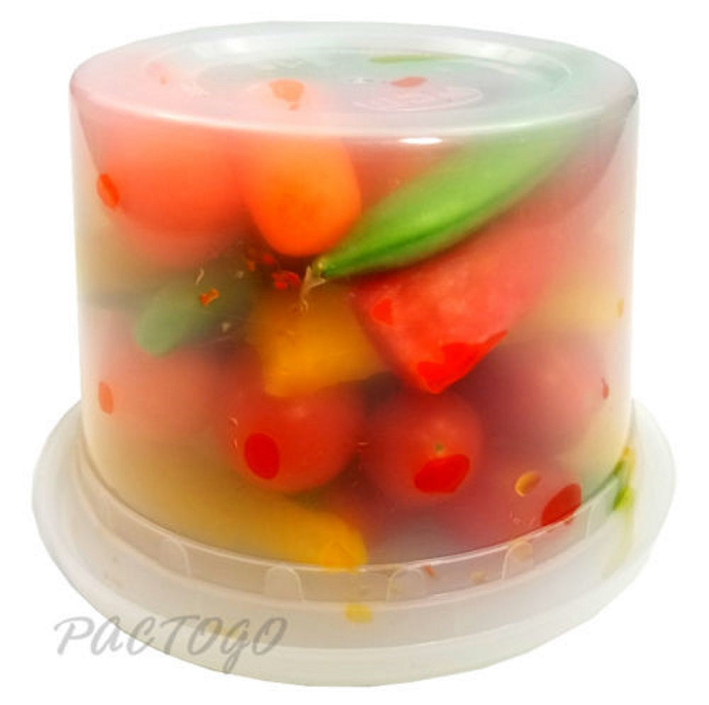 16 oz. Round Microwaveable Deli Container Combo Pack (Clear) 240/CS –