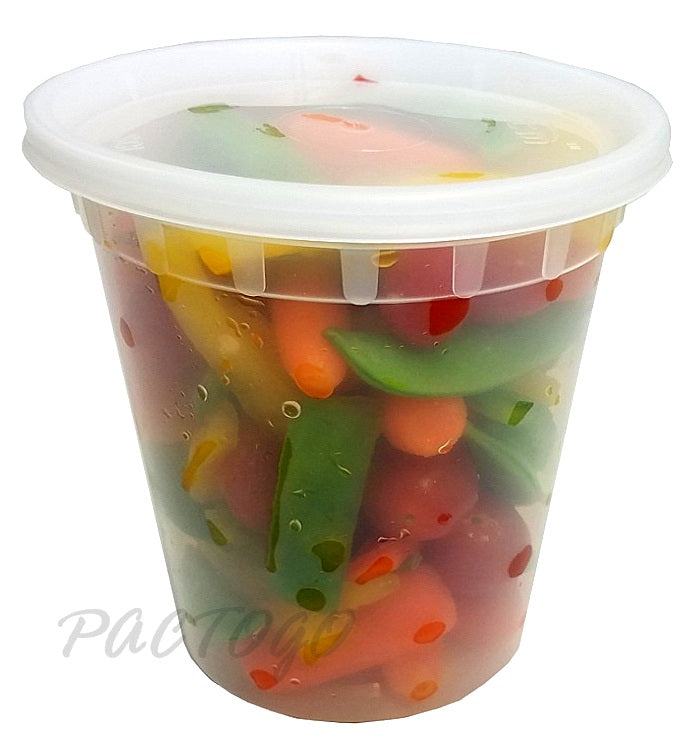 Rise 16 oz. Microwavable Deli Soup Container And Lid Combo HD 240