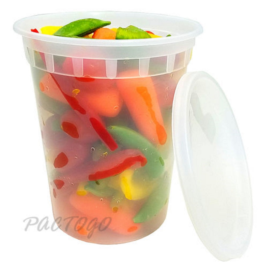 16 oz Plastic Soup Container With Lids To Go 240 Set